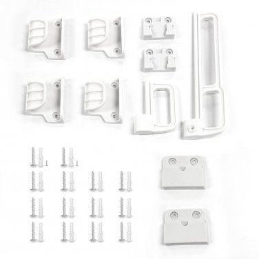 Retractable Baby Gate Hardware Replacement Parts Kit (White) Full Set Wall Mount