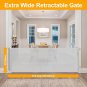 100 Inch Extra Long Retractable Dog Gate for the House Extra Wide Baby Gate Retr