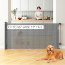 Bulubaky Retractable Baby Gates Dog Gates, Sturdy Mesh Safety Child Gate, 33" Ta