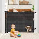 Retractable Baby Gate with Door 55" Wide Mesh Baby Gates with Cat Door Retractab