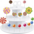 3-Tiers Cake Pop Stand, 42 Holes Lollipop Holder, Cupcake Dessert Display Stand,