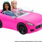 Barbie Toy Car, Bright Pink 2-Seater Convertible with Seatbelts and Rolling Whee