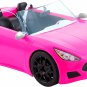 Barbie Toy Car, Bright Pink 2-Seater Convertible with Seatbelts and Rolling Whee