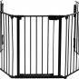 118" Extra Wide Baby Gate with Door, Metal Long Baby Fence Dog Gate, Tall Safety