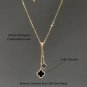 18K Gold Plated Four Leaf Clover Necklace, Lucky Clover Pendant Necklaces, Black