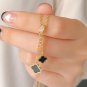 18K Gold Plated Four Leaf Clover Necklace, Lucky Clover Pendant Necklaces, Black