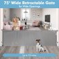 75 Inch Retractable Baby Gates for Wide Openings Retractable Dog Gate Indoor Ext