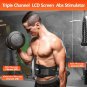 ABS Stimulator,Triple Channel LCD Screen Abdominal Toning Belt with 10 Modes 20