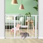 40.6"-29.7" Auto Baby Gate for Doorways, Small Baby Gate with Cat Door, Super Wi