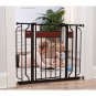 Home Accents Extra Wide Walk Thru Baby Gate, Includes Décor Hardwood, 4-Inch Ext