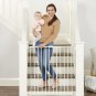 2-In-1 Extra Tall Easy Swing Stairway and Hallway Walk through Baby Gate, White