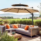 12 FT Double Top Cantilever Patio Umbrellas Outdoor Offset Umbrella W/ 36 Month