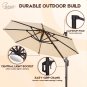 12 FT Double Top Cantilever Patio Umbrellas Outdoor Offset Umbrella W/ 36 Month