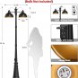 Dusk to Dawn Outdoor Lamp Post Lights with GFCI Outlet,Double-Head Farmhouse Str