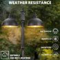 Dusk to Dawn Outdoor Lamp Post Lights with GFCI Outlet,Double-Head Farmhouse Str