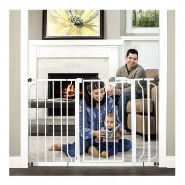 Easy Step 49-Inch Extra Wide Baby Gate, Includes 4-Inch and 12-Inch Extension Ki