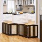 Wooden Freestanding Foldable Pet Gate for Dogs, 24 Inch 4 Panels Step over Fence