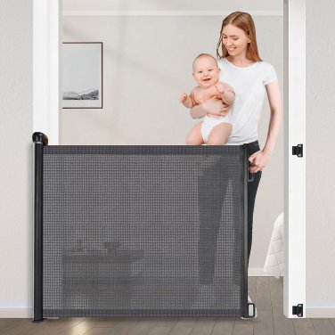 Retractable Baby Gate, 33" Tall, Extends up to 72" Extra Wide Baby Gate, Mesh Ga