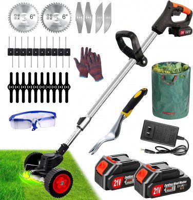 Electric Weed Wacker Cordless Weed Eater Battery Powered 21V, Lightweight Grass