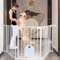 Baby Gates Extra Wide, 3-Panel Dog Gate with Door, 70 in Metal Baby Gate Heavy D