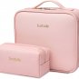 Leather Travel Makeup Train Case, Waterproof Makeup Bag Cosmetic Case Organizer,