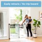 Indoor/Outdoor Deluxe Aluminum Retractable Baby Gate 39" Tall Extends to 71" Wid