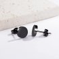 Titanium round Flat Dot Disc Earrings for Women Men 18K Gold Plated 316L Surgica