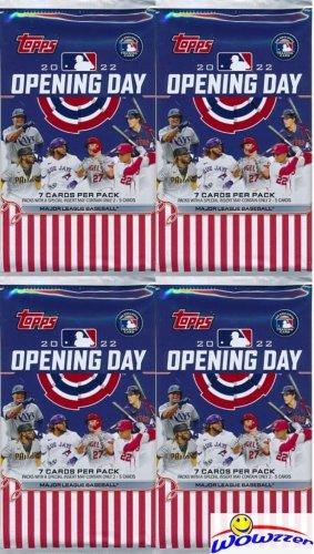 2022 Topps Opening Day Baseball Collection of FOUR (4) Factory Sealed HOBBY Pack