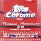2021 Topps Chrome Baseball Platinum Anniversary Lite Box (16 Packs/4 Cards, 1 Au