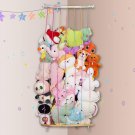 Stuffed Animal Storage Wood Hanging Toy Organizer with Adjustable Elastic Rope,
