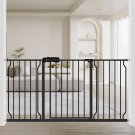 Extra Wide Baby Gate Black 57.5-62 Inch Wide, Walk through Pressure Mounted No D
