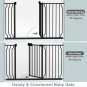 Extra Wide Baby Gate Black 57.5-62 Inch Wide, Walk through Pressure Mounted No D