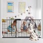 Extra Wide Baby Gate Black 57.5-62 Inch Wide, Walk through Pressure Mounted No D