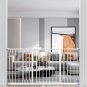 Extra Wide Baby Gate Easy Walk Thru Pressure Mount Auto Close White Metal Child