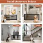 Portable Mesh Baby Gate, 71" X 28" Black Mesh Metal Rod Retractable Magic Pet Do