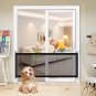 Portable Mesh Baby Gate, 71" X 28" Black Mesh Metal Rod Retractable Magic Pet Do