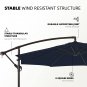 H Series Patio Offset Hanging Umbrella 10 FT Cantilever Outdoor Umbrellas W/Infi