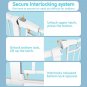 White Extra Wide Baby Gate Pressure Mounted Pet Gate Walk Thru Child Safety Gate