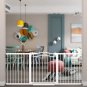 White Extra Wide Baby Gate Pressure Mounted Pet Gate Walk Thru Child Safety Gate