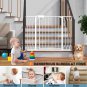 Extra Wide Baby Gates 57.5-62 Inch for Stairs Doorways Hallways Pressure Mount B