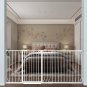Extra Wide Baby Gate Dog Gate Pressure Mount White Metal Child Pet Gate Indoor S