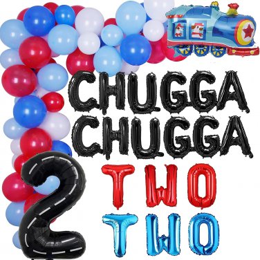 Chugga Chugga Two Two Birthday Party Decorations - Train 2Nd Birthday Railroad T
