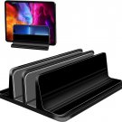 Laptop Stand, Vertical Stand, PC Stand, 2 Compartments, Adjustable Holder Width,