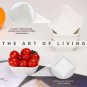 Square 3Oz Set of 6PCS White Ceramic Dip Mini Bowls Sauce Plate, Condiment Conta