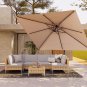 Napoli 10X13 FT Rectangular Offset Umbrella, Heavy Duty Aluminum Cantilever Hang