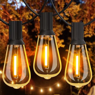 Outdoor String Lights, 30FT LED Outdoor Patio Lights Waterproof with 15+1 Vintag