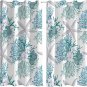 Teal Coastal Nautical Window Curtains 50% Light Filtering Curtains Ocean Beach T