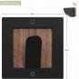 Wall Hooks - Set of 3 - Walnut Wood Black Square Metal Hooks for Hanging Coats -