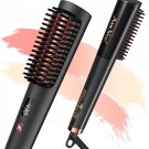 Hair Straightener Brush,  Ionic Hair Straightener Comb,15S Fast Heating Up, 5 Ad