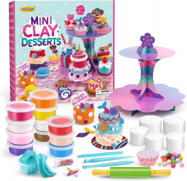 Craft Kits for Kids, Make Your Own Mini Desserts with Air Dry Clay, Create & Dis